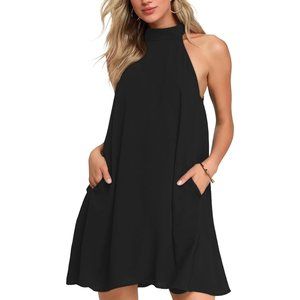 Womens Summer Dresses Halter Neck Sleeveless Casual Beach